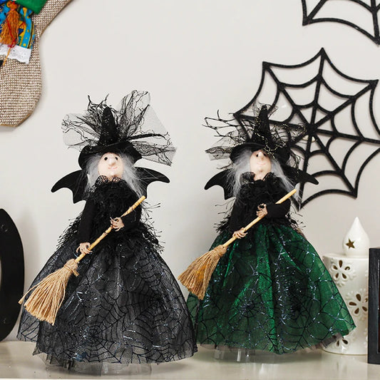 High Quality Haunted House Doll Ornaments Decorate Props Tree Top Star Witch Doll Halloween Decorations Ghost Festival