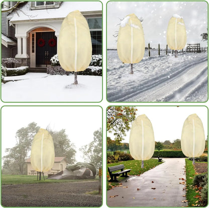 1PC Winter Plant Warm Cover Non-woven Plant Anti Freezing Bag In Outdoor Yard Vegetation Anti-Frost Bag Drawstring Zipper Design