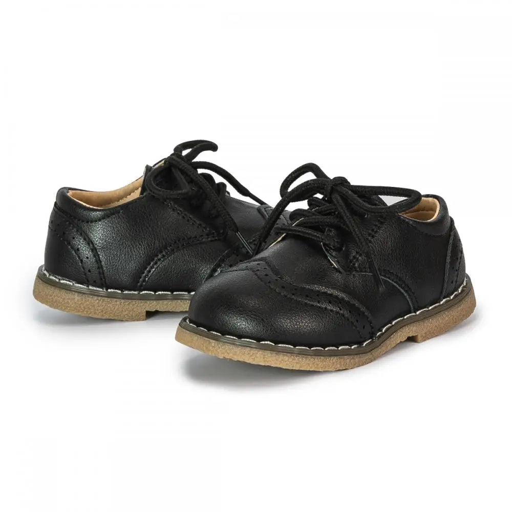 Four Seasons New Children's Leather Shoes Lace-Up Fashion Casual Sneakers Versatile Anti-Slip Waterproof Young Children's Shoes