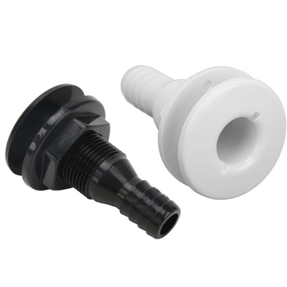 Boats Fitting Boat Through Hull Connector 3/4in ABS Plastic Hose Coupling Drain Outlet Accessory Drain Scupper Thru Hull Fitting
