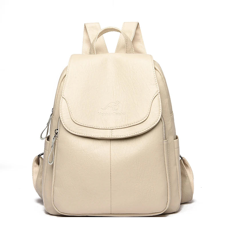 Luxury Women Genuine Leather Backpack Fashion Designer Female Soft Cow Leather School Bag Large Capacity Travel Bags Mochila Sac