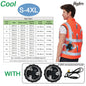 Cool Vest Summer Cooling Fan Waistcoat Reflective Stripe Work Clothes 5V USB Charging Conditioning Clothes Cooling Vest
