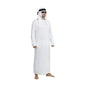 Male Outfits Arab Uae Robe For Men Long Sleeves Arab Muslim Middle East Crew Neck Dubai Thobe Long Abaya With Headband Strap