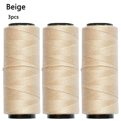 3/5 Rolls Sewing Threads Using for Hand Sewing Hair Extensions Making Wigs DIY (Black, Brown, Dark Brown, Beige, Khaki)