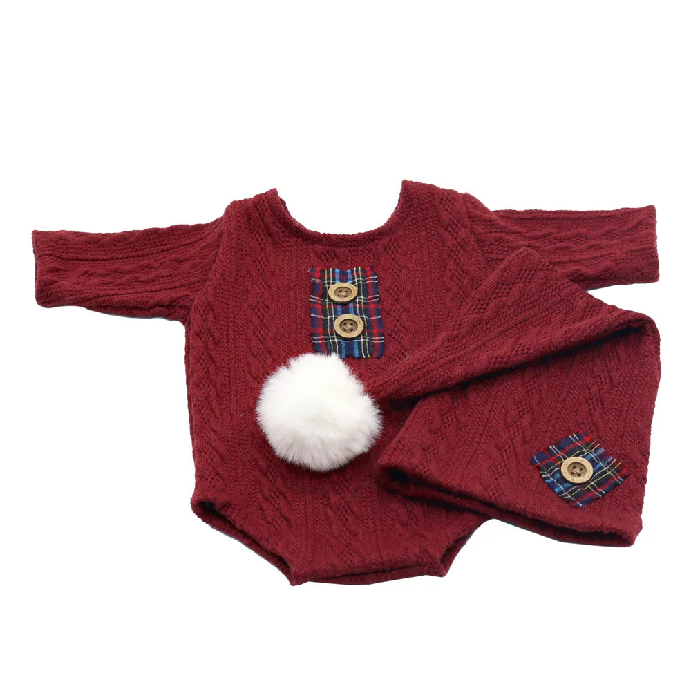 Newborn Christmas Outfit  Newborn photography props Baby Romper Jumpsuit  Photography  Studio Shoots Accessories