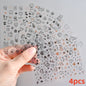 8Pcs Red Heart Nail Stickers 3D Bronzing Silver Gold Heart Shape Star & Moon Metal Totem Nail Slider Self-Adhesive DIY Nail Art*