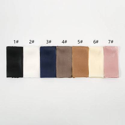 New Premium Silk Crinkle Hijab Scarf Women Shawls Plain Muslim Women Hijabs Breathab Islam Women Turban Pleated Scarf Ramadan