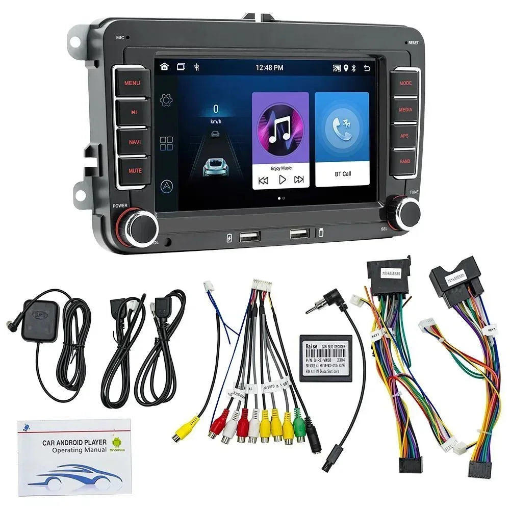 2Din Car Radio Android for Volkswagen Golf 5 6 Polo Passat B6 B7 CC Skoda Jetta Universal Muiltmedia Carplay Wifi GPS Navigation
