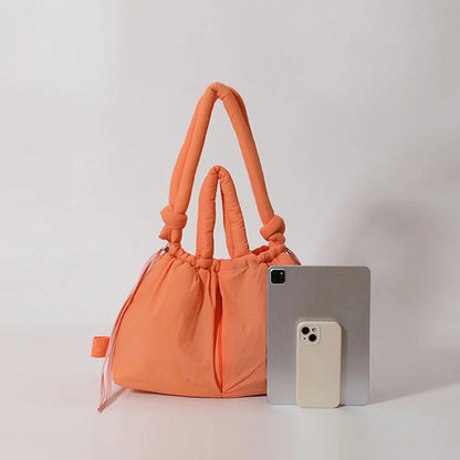 Casual Nylon Soft Padded Handbag Designer Soft Puff Women's Shoulder Crossbody Bag Simple Retro Large Capacity Handbag-ll