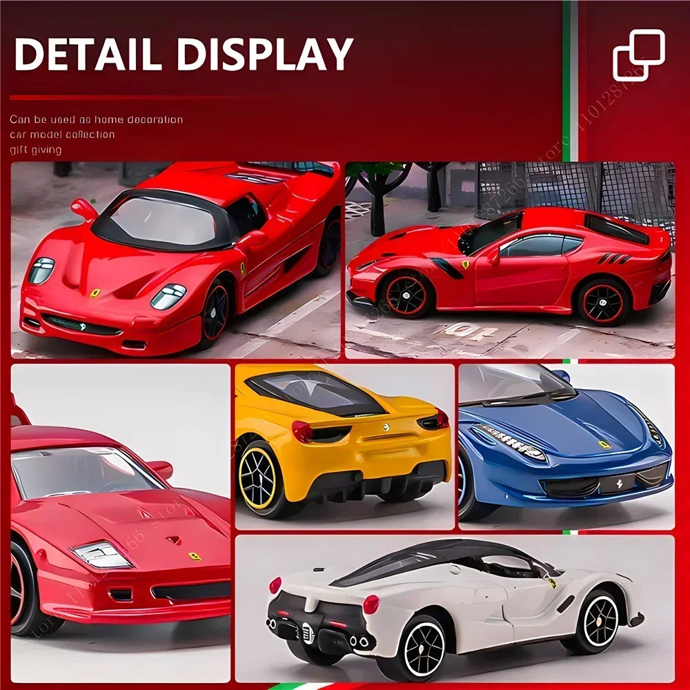 Bburago 1:64 Ferrari 488 Pista Replica Car Model Scale F40 F50 458 296 GTB Enzo Diecast Traffic Miniature Art Figure Kid Boy Toy