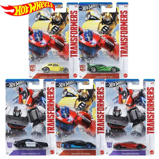 Hot Wheels Cars Transformers GDG83-9C7G FORD MUSTANG GT BUGATTI VEYRON Diecast Vehicle Model Cars Toys Boys Gift