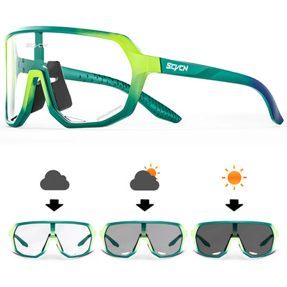 SCVCN Cycling Glasses Photochromic Cycling Sunglasses UV400 Bicycle Eyewear Sports MTB Outdoor Bike Goggles Sunglasses Eyepieces