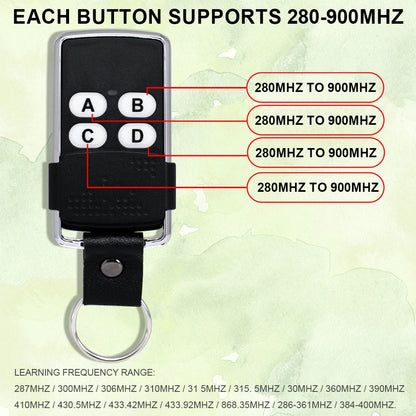 Garage Door Remote Control Duplicator 286MHz-868MHz Multi-Frequency Code Grabber Clone Gate Key Fob Command Hand Transmitter