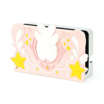 GeekShare Protective Case for Nintendo Switch OLED NS Game Accessories Pink Star 3D Silicone Switch OLED Shell High Quality