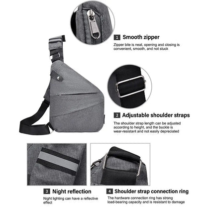 Anti Theft Travel Bag Men's Chest Bag Outdoor Leisure Crossbody Bag Nylon Waterproof Handbag For Wander Hiking Dropshipping