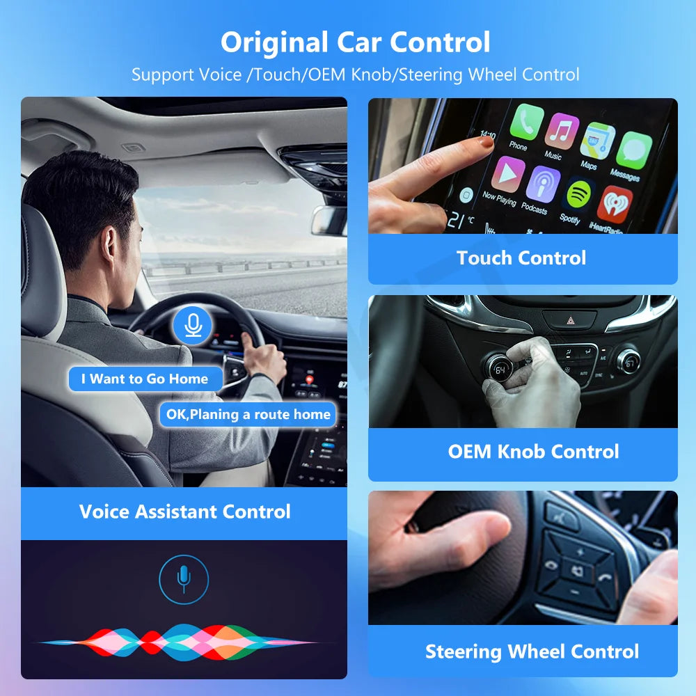 Wireless Android Auto Adapter Carplay Wireless Smart Bluetooth Dongle 2in1 For Dacia Spring Logan Sandero Stepway Duster Jogger