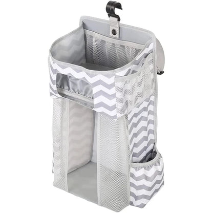 Changing Table Diaper Organizer - Baby Hanging Diaper Stacker Nursery Caddy Organizer for Cribs Playard Baby Essentials Storage