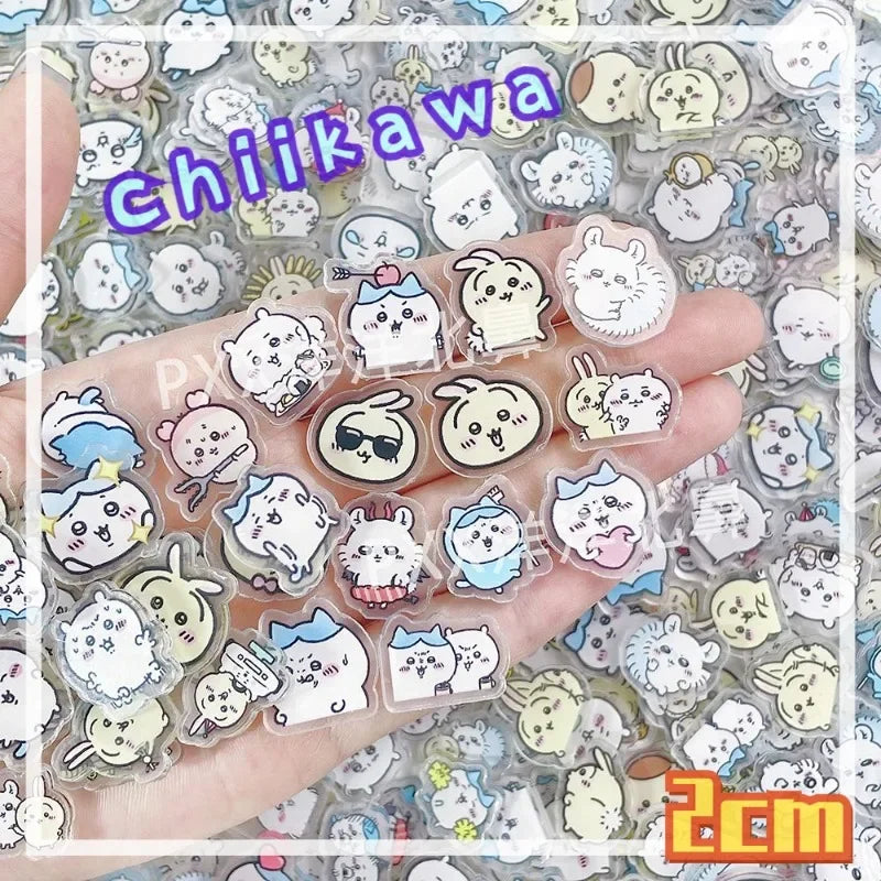Chiikawa anime peripheral 2cm double-layer acrylic film usagi DIY hair clip decoration keychain Pendant Signboard accessories