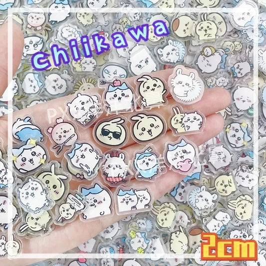 Chiikawa anime peripheral 2cm double-layer acrylic film usagi DIY hair clip decoration keychain Pendant Signboard accessories