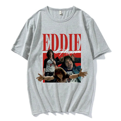 Eddie Munson T-shirts Men's Harajuku Graphics Print T-shirt Short Sleeve Oversize Streetwear Unisex Cotton Casual T Shirt