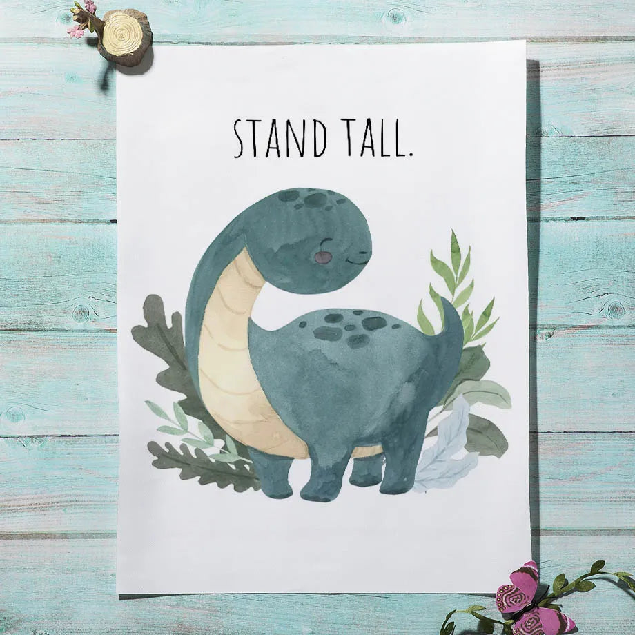 Cartoon Dinosaur Numbers Alphabet Jurassic Dino Nursery Posters Print Canvas Painting Wall Art Picture Baby Kids Room Home Decor
