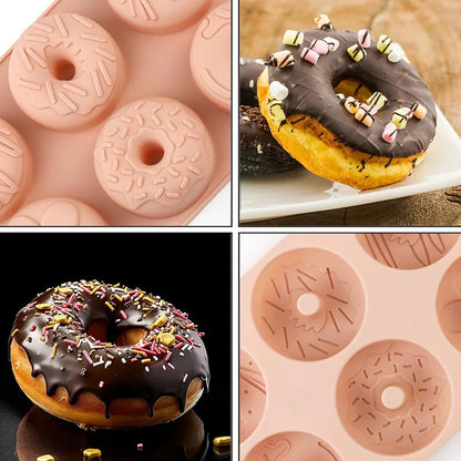 Silicone Mini Donut Cake Pan 6-Cavity Silicone Fluted Tube Cake Pans Non-Stick Silicone Molds for Jelly Doughnut Donut Bread