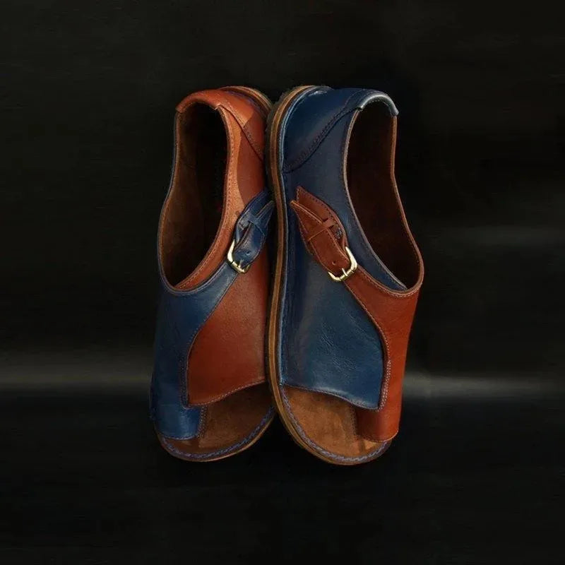 Multicolored Sandals Female Shoe Strappy Heels Large Size Slip-on Loafers Summer Women's Girls Big Comfort Closed Elastic Band
