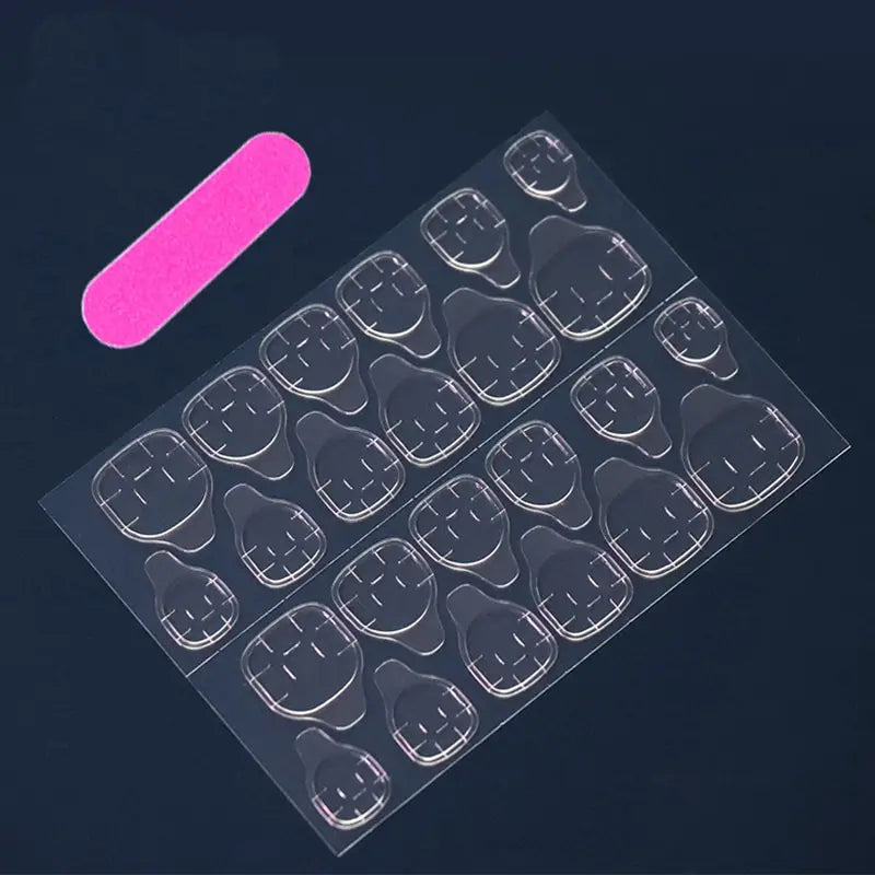 24 PCs Short French Rainbow Nails with 1 Jelly and 1 Nail File