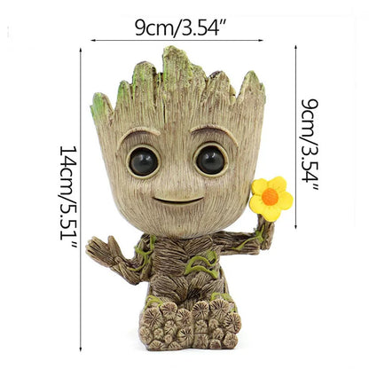Groot Flowerpot Home Decoration Vases Multifunction Groot Flower Pot Ornaments Arrangement Action Character Figurine Pen Holder