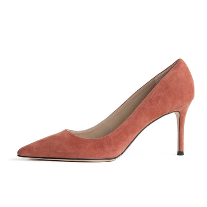 Donna-in Luxury Kid Suede Ladies Pumps Genuine Leather High Heels for Women Elegant Pointed Toe Stiletto Dress New Trendy Colors