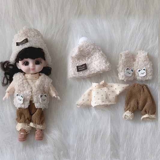 Clothes For dolls 16 cm Bjd OB11 Doll Clothes Hat T-shirt Short 1/8 Accessories Suit Dress Skirt Hoodie Shoes Dress up For Girl