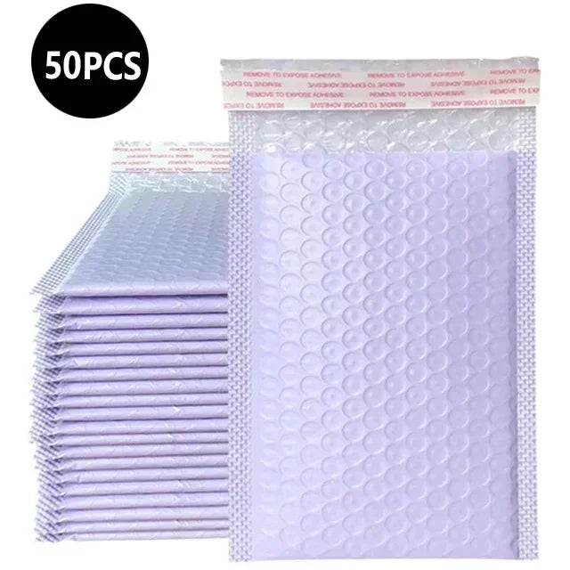 50pcs Delivery Package Packaging Pink Small Business Supplies Envelopes Shipping Packages Bubble Envelope Packing Bag Mailer