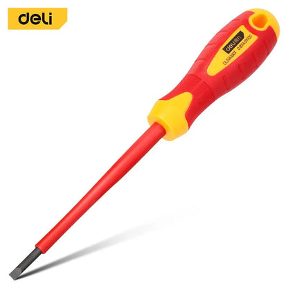 Deli 1pcs Insulated Screwdriver CRV PH SL Chrome Vanadium Steel 1000V High Voltage Resistant Electrician Repair Tools