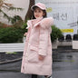 2025 Winter Down Jacket For Girl Hooded Waterproof White Duck Down Thick Warm Teenage Girl Outwear Coat 5-14 Years Kids Parka