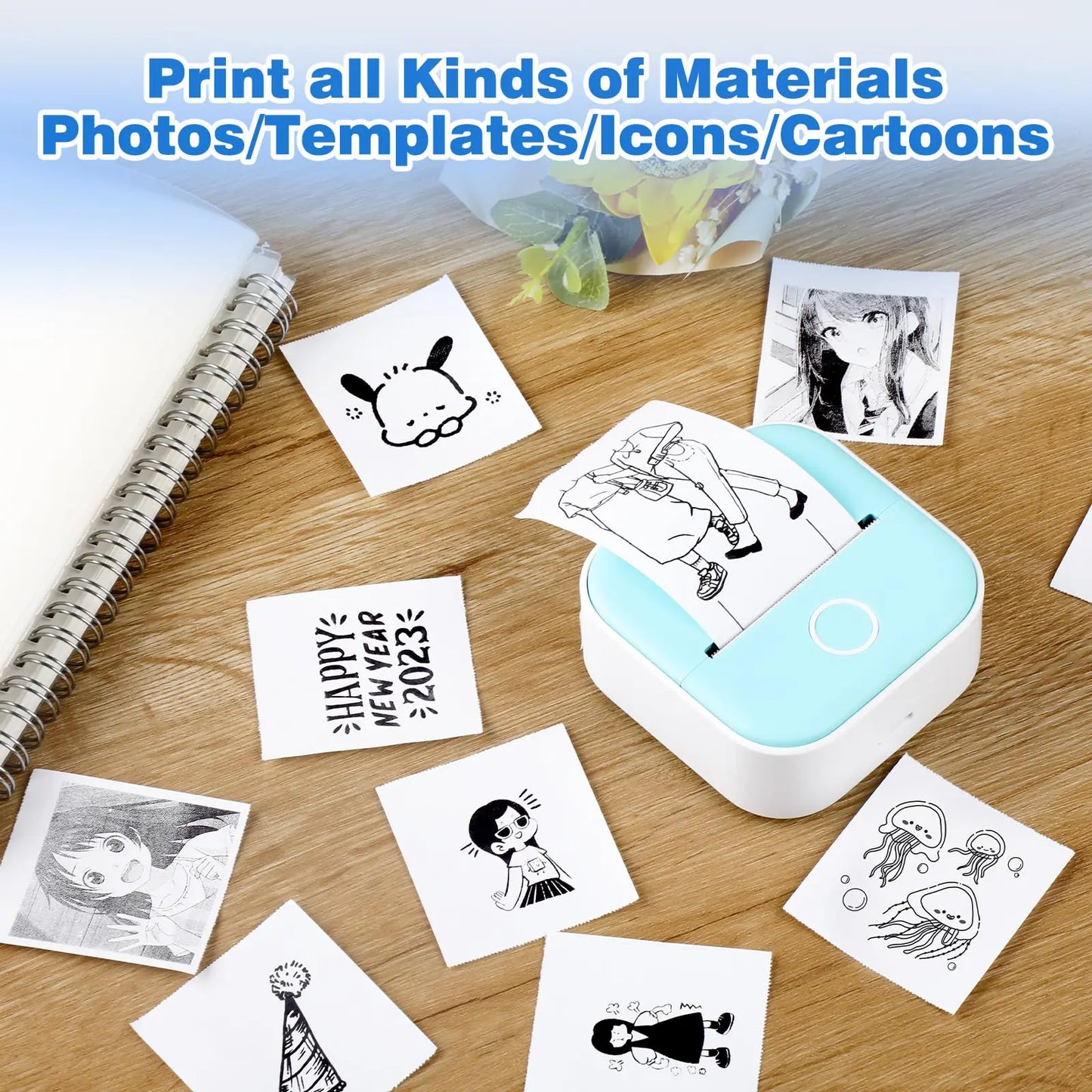 Phomemo T02 Thermal Printer Paper Thermal Sticker BPA Free for Journal Photo Picture Texts Study Notes To Do List 3rolls/box