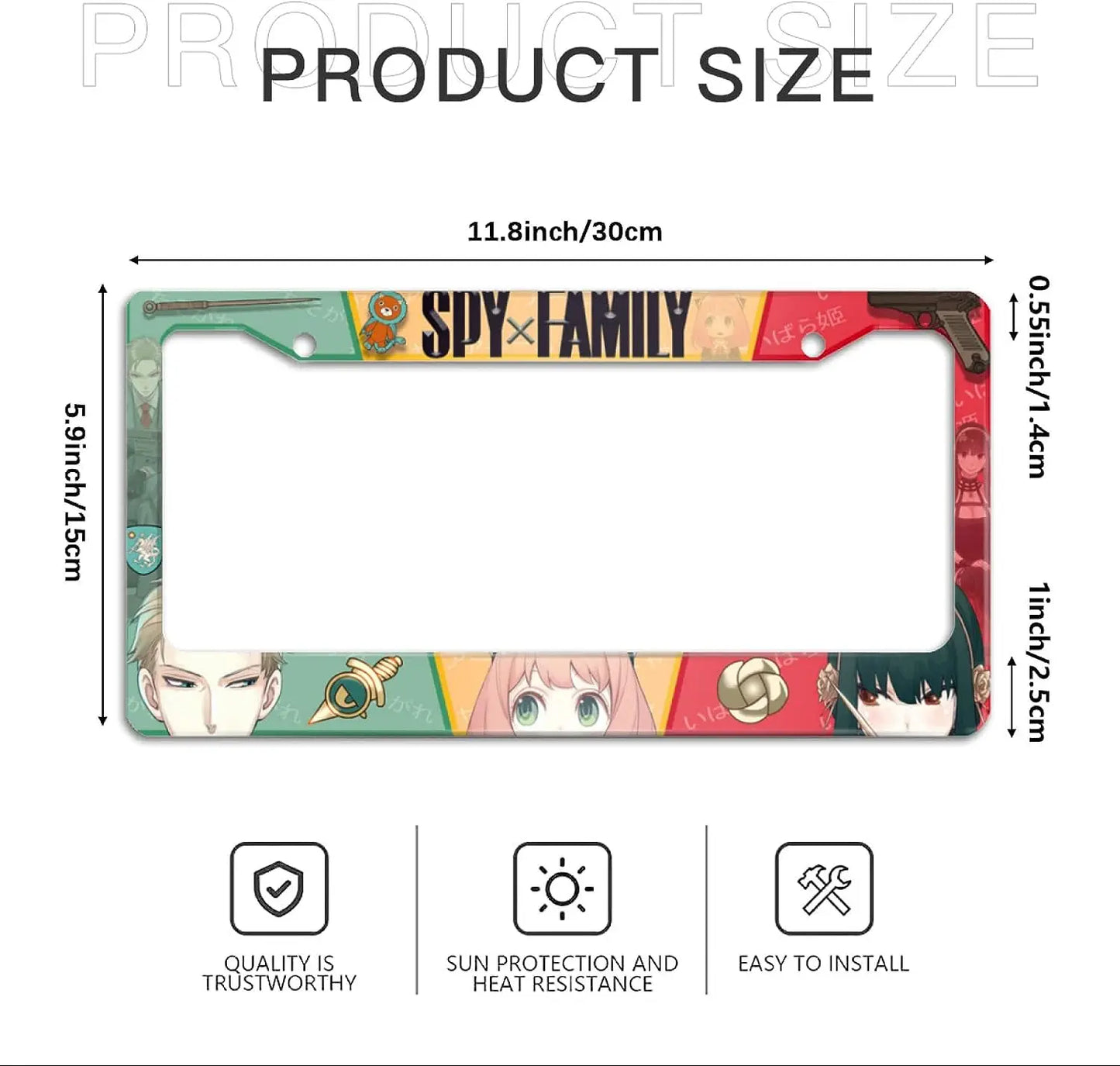 Anime License Plate Frame 2PCS Automotive Exterior Accessories Cover Car Decorative
