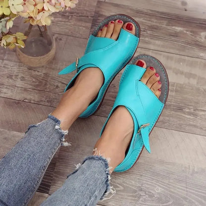 Multicolored Sandals Female Shoe Strappy Heels Large Size Slip-on Loafers Summer Women's Girls Big Comfort Closed Elastic Band