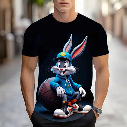 mens summer clothing with 3D printed cartoon duck graphic t shirts round neck short sleeved tees new tops funny t shirt for men