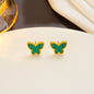 1/2/3Pcs 18K Gold Plated Stainless Steel Butterfly Bracelet for Women, Elegant Butterfly Hand Decor Necklace Bracelet Jewelry