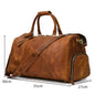 Vintage Men Genuine Leather Travel Bag Travel Tote Big Weekend Bag Man Cowskin Duffle Bag Hand Luggage Male Handbags Large 60cm