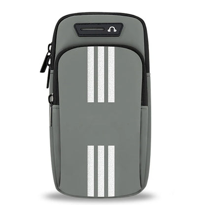 HAISSKY New Reflective Stripe Armband Bag For iPhone 15 14 13 12 Pro Max 15 Plus Elastic Zipper Running Sports Arm Phone Pouch