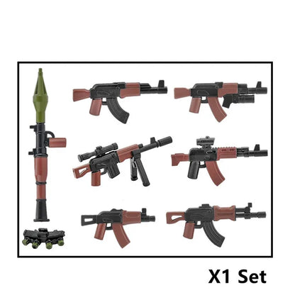 WW2 German Weapon Building Block 98K Two-color Gun US M1911 Soviet RPG Military Soldier Figure Accessories Rifle Pistol Toy C349