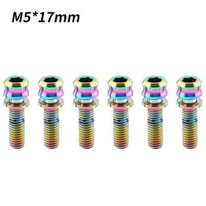 MUQZI 6PCS Titanium Bolts M5x15 M5x17 Bicycle Handlebar Stem Screw With Washer
