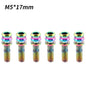 MUQZI 6PCS Titanium Bolts M5x15 M5x17 Bicycle Handlebar Stem Screw With Washer