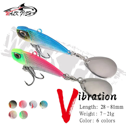 WALK FISH Spinner VIB Fishing Lure 7g 11g 15g 21g Sinking Water Ice Jigging Metal Spoon VIbration Hard Cranbait Japan Wobbler