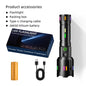 High Power Spotlight Long Range LED Flashlight Fluorescent Absorbing Film Luminous Colorful Zoom Flashlight Camping Emergency
