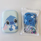 Disney Stitch Data Cable Protective Cover Miniso Cartoon Figure Iphone Charger Head Sticker Earphone Line Usb Winder Storage Bag