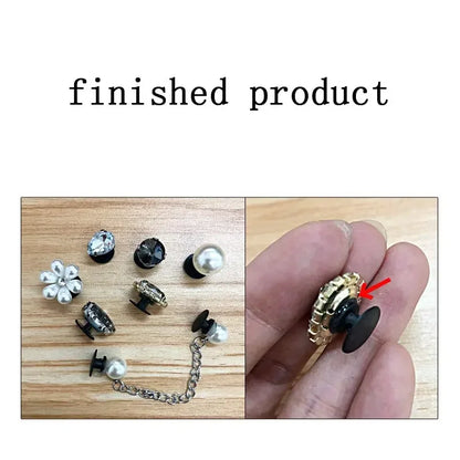 Vintage Flower Pearl Clogs Charms Designer Shiny Diamond Shoe Charms for Sandals Luxury Rhinestones Shoe Accessories In Bulk