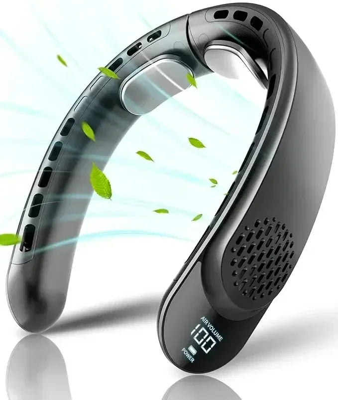 Xiaomi 2024 Wearable Air Conditioner USB Rechargeable Portable 3 Speed Display Hanging Neck Fan Mute Outdoor Summer Cooler