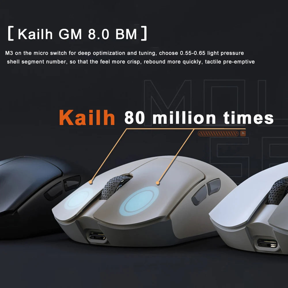 Motospeed Darmoshark M3 Wireless Mouse Gaming Esports Mouse 2.4G BT Type-C Wired Slim Rechargeable Slience Mouse for PC Notebook